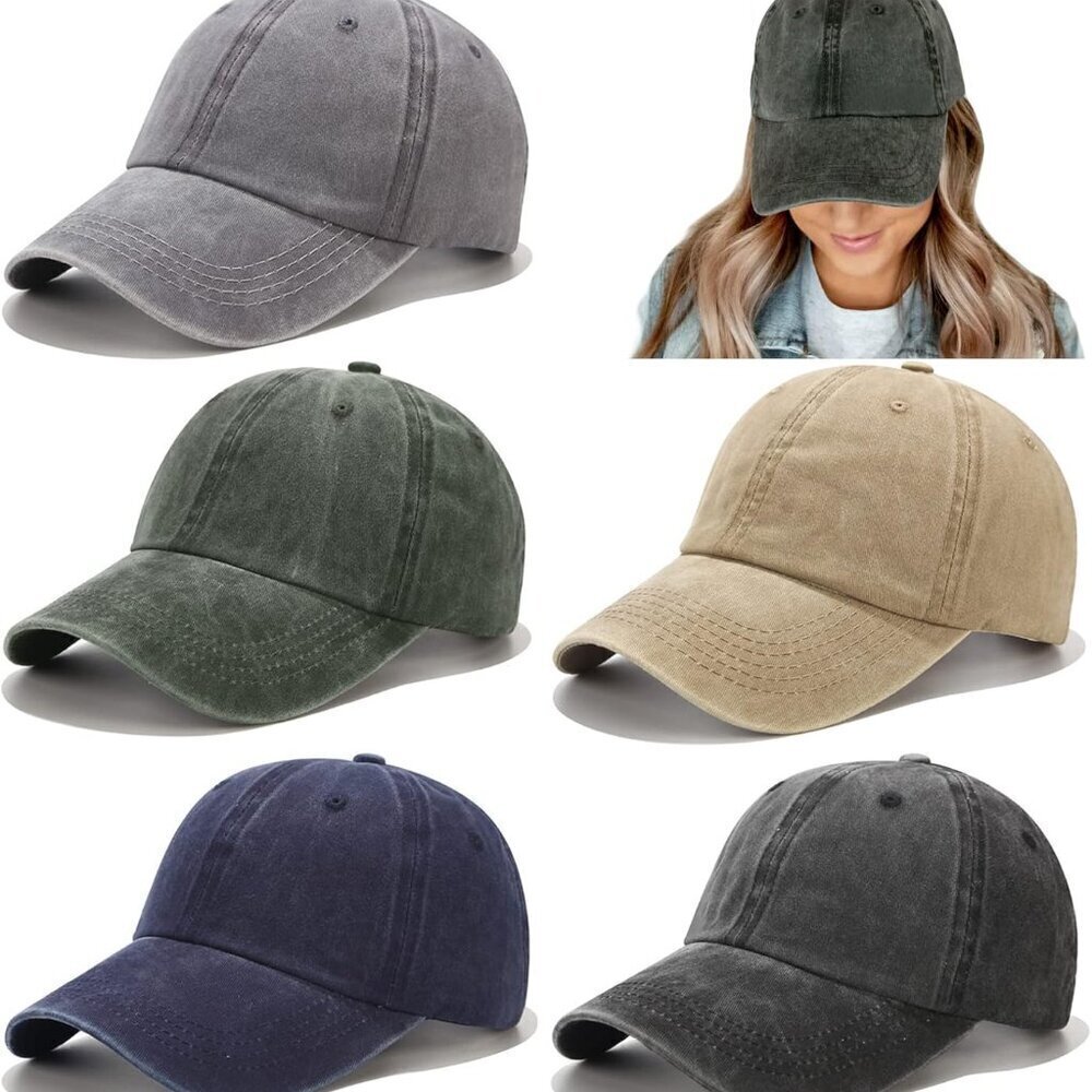 Baseball Cap 5 Pack Vintage Washed Distressed for Men Women